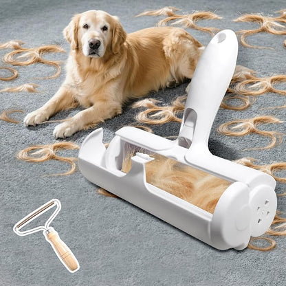 Pet Hair Removal Tool – Reusable Lint Roller for Dogs &amp; Cats – Self-Cleaning Fur Remover Brush - Portable, Multi-Surface Fur Removal Tool - Reusable Double Sided Travel Brush