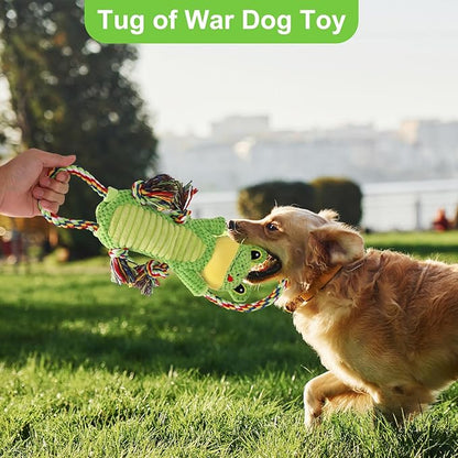 Interactive Chew Proof Dog Toys for Boredom &amp; Anxiety - Plush with Squeaker &amp; Crinkle Sound &amp; Ropes for Small, Medium, Large Dogs