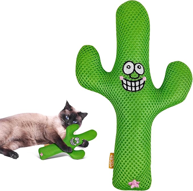 TTcat Catnip Silvervine Matatabi Pillow for Cats &amp; Kittens,Large Cat Cactus Toy Cat Kicker Toy Chew Toy for Indoor Cats.