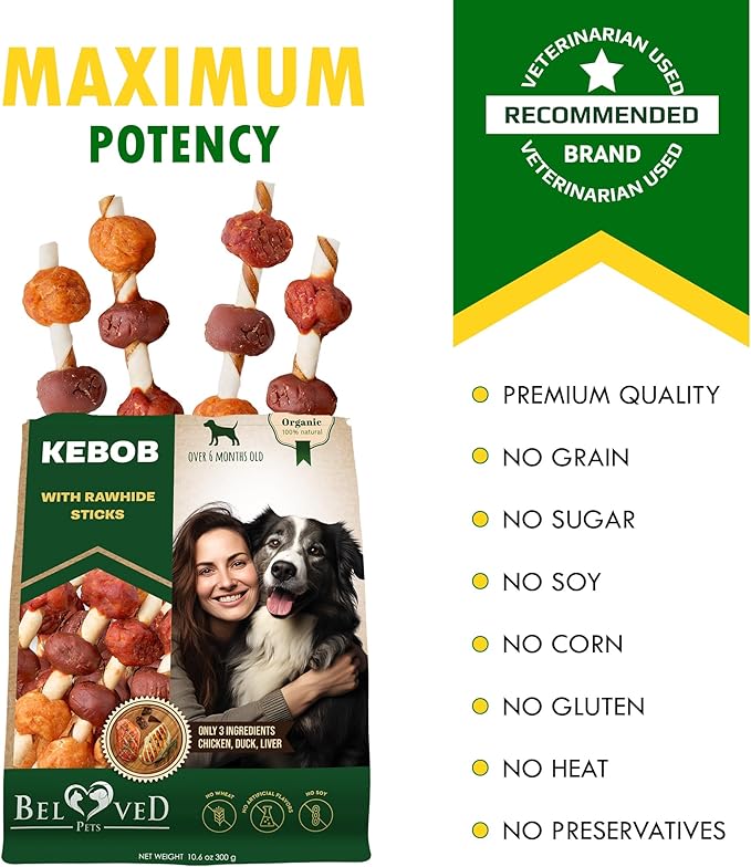 Dog Treats Rawhide Sticks Wrapped with Chicken 11 oz - Pet Natural Chew Treats - Grain Free Meat &amp; Human Grade Dried Snacks - Best for Small &amp; Large Dogs