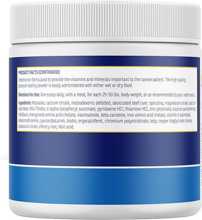 Rx Vitamins Essentials for Dogs - Daily Vitamins &amp; Minerals - with Blue Spirulina, Kelp Powder, and Milk Thistle - Complete Canine Vitamins and Essential Minerals Powder - 8 oz