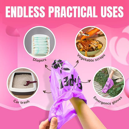 Pet N Pet Poop Bags for Dogs, 288 Counts Lavender Scented Dog Poop Bags Rolls with Leash Dispenser, USDA Certified 38% Plant Based &amp; 62% PE Dogs Waste Bag, Doggie Poo Bag