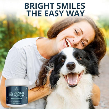 NOVEHA Pet Dental Powder | Vet-Approved Oral Care for Dogs &amp; Cats | Natural Tartar Remover for Dogs Fresh Breath Formula | Easy Teeth Cleaning for Daily Use (1 - Pack)