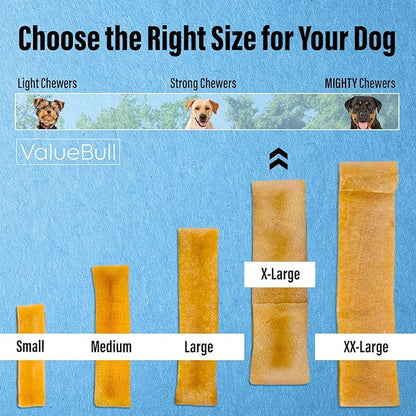 ValueBull Himalayan Yak Cheese Dog Chews, Extra Large, 25 ct Bulk Pack - Long Lasting for Aggressive Chewers, All Natural, Healthy &amp; Safe, Low Odor Nepal Yak Milk Chews