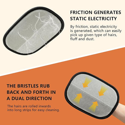 Hasina Upgrade Pet Hair Removal Glove - Reusable Grooming Glove for Dogs &amp; Cats, Electrostatic Mitt for Pet Hair Removal, Remover Mitt for Furniture, Car Seats, Carpet &amp; Clothing (Yellow-18)