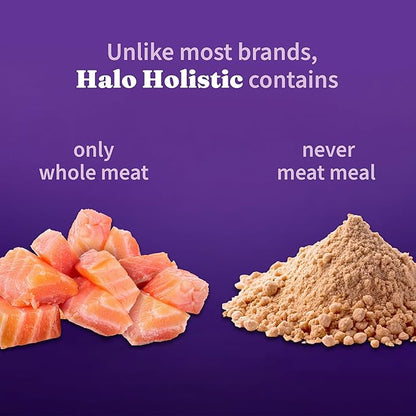Halo Holistic Cat Food Wild Caught Salmon &amp; Whitefish Formula, Healthy Grains Dry Cat Food, Complete Digestive Health, Kibble for Adult Cats, 3 lb Bag