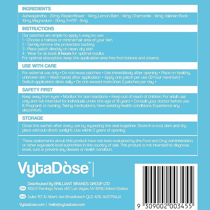Natural DEEP Sleep Patches for Adults | 5X Extra Strength Sleep Patch: 8-Hour Time-Release Formula | Sleepy Stickers with Ashwagandha, Magnesium, Passionflower, Valerian Root, Lemon Balm &amp; Chamomile