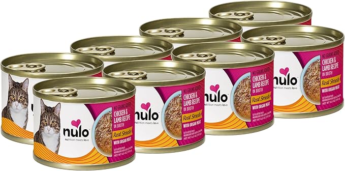 Nulo Real Shreds with Organ Meat Wet Canned Cat Food, Chicken &amp; Lamb, 6.0 Ounce, 8 Cans