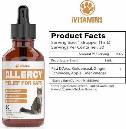 Allergy Relief for Cats | Helps to Naturally Support Allergy &amp; Itch Relief for Cats | Cat Allergy | Cat Itch Relief | Cat Itchy Skin Relief | Cat Allergy Relief for Cats | Cat Supplements &amp; Vitamins