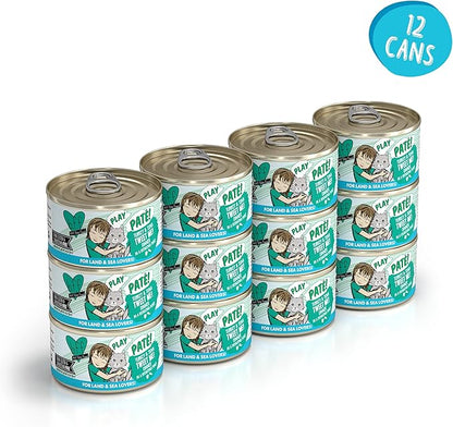 Weruva B.F.F. Play - Best Feline Friend Paté Lovers, Aw Yeah!, Turkey &amp; Tuna Tweet Me! with Turkey &amp; Tuna, 2.8oz Can (Pack of 12)