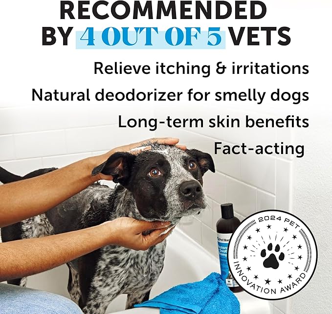 Restore + Soothe Shampoo for Sensitive Skin for Dogs &amp; Cats - Dog Skin and Coat Supplement - Soothes Itching, Irritation and Hot Spots (Lavender) - 12oz