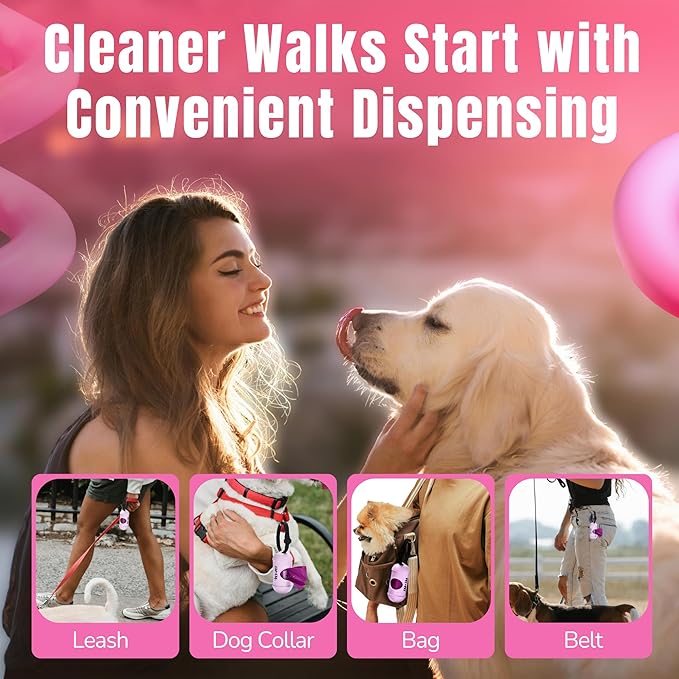 Pet N Pet Poop Bags for Dogs, 288 Counts Lavender Scented Dog Poop Bags Rolls with Leash Dispenser, USDA Certified 38% Plant Based &amp; 62% PE Dogs Waste Bag, Doggie Poo Bag