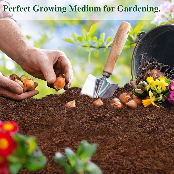 ZeeDix 5 Pack Premium Coco Coir Brick, Organic Compressed Coconut Coir Bricks Seed Starter Potting Soil for Plants, Coconut Fiber Substrate with Low EC &amp; pH Balance for Gardening Flower Herbs