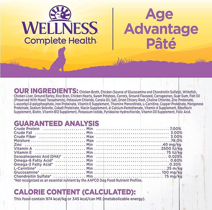 Wellness Complete Health Natural Wet Canned Dog Food, Age Advantage Chicken &amp; Sweet Potato, 12.5-Ounce Can (Pack of 12)