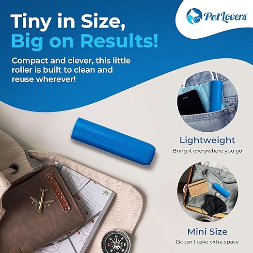 PetLovers EzRoll Reusable Lint Roller - Sticky for Life &amp; Multi-Purpose Pet Hair, Dust, &amp; Lint Remover for Clothing, Upholstery, &amp; Cars - Sustainable, Washable &amp; Efficient