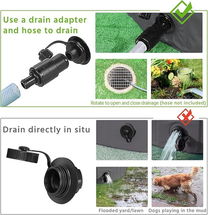 Yaheetech Black Hard Plastic Dog Pools for Small Medium Large Dogs Puppies Pet Collapsible Bath Pool Tub for Outdoor/Home Use, Pet Repair Patches Included, XL