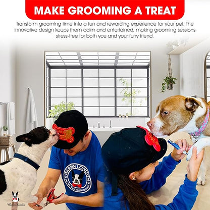 Warren London Hat/Snack Combo - Distract-A-Hat™ Grooming Distraction Tool + 8 oz All-Natural Roasted Peanut Dog Peanut Butter, Xylitol-Free Enrichment &amp; Anxiety-Relief, $42 Value for $34.99