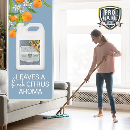 ProCare Floor Cleaner (Made in USA) | Tile, Stone, Laminate, Vinyl &amp; Natural Wood Floor Cleaner for Mopping, Household Supplies, Cleaning Solution with Citrus Aroma - 1 Gal (128 Fl Oz)