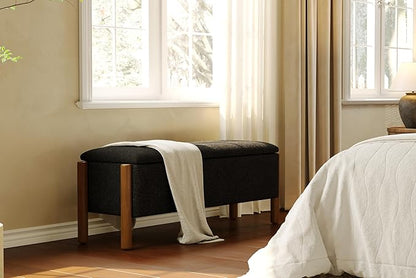 Modern Storage Benches with Walnut Wood Legs, 47&