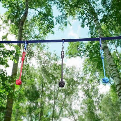 Rainbow Craft 3-Pack Ninja Fist Holds for Warrior Obstacle Course - Slackline &amp; Monkey Bar Accessories, Kids Backyard Ninja Training Equipment