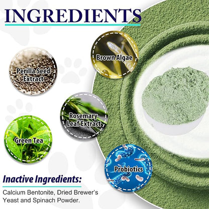 Dog Teeth Cleaning Powder - Dog Dental Powder - Plaque Off Pet Tooth Cleaning lab co - Targets Tartar &amp; Reduces Plaque &amp; Bad Breath - Teeth Cleaning Made Easy