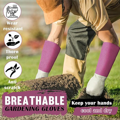 HANDLANDY Rose Pruning Gardening Gloves for Men &amp; Women, Thornproof Long Gauntlet Gloves, Pigskin Leather - Breathable &amp; Durability (Large)