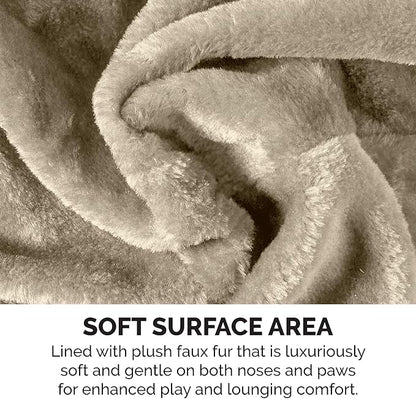 Furhaven 49.5" Tall Cat Tree for Indoor Cats, Ft. Sisal Scratching Posts, Plush Ball Toy, &amp; Busy Box Toy - Tiger Tough Play Stairs Interactive Playground Tower - Cream, One Size