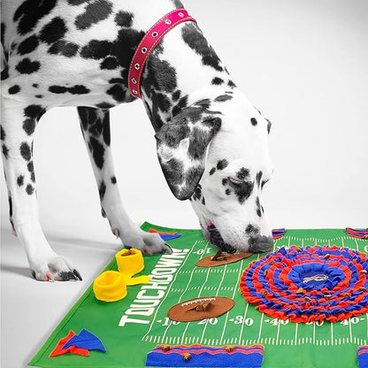 NFL Buffalo Bills Dog Snuffle Mat – Interactive Pet Slow Feeder, Football Field Design Food Puzzle Toy for Dogs &amp; Cats, Foraging Activity Mat for Smarter Feeding
