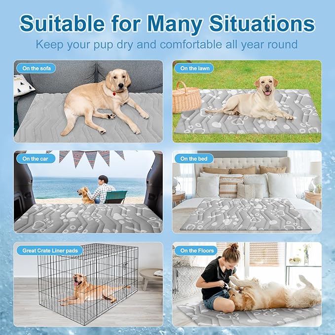 BEAUTYZOO Upgrade Dog Cooling Mat Extra Large, Reversible Self-Cooling Mat for Dogs, Thicken Pet Ice Cool Pad Blanket for Summer Kennel Sofa Bed Floor Car Seat, Machine Washable&amp;Foldable, 59"x40"