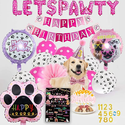 Dog Party Supplies Decorations - Cute Bandana, Let&
