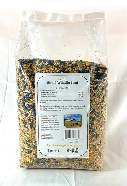 Ernst Grain &amp; Livestock Bird and Wildlife Feed – Perfect for Birds, Ducks, Squirrels, Turkeys, Rabbits, Geese, and Deer – Non-GMO Wild Animal &amp; Bird Feed for Outside Feeders - 10lbs