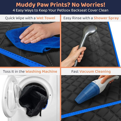 XL Dog Car Seat Cover for Back Seat, Waterproof Hammock for Car, SUV &amp; Truck, Non-Slip Backseat Cover for Dogs, Heavy-Duty Dog Hammock Style Seat Protector Pets, Easy to Install &amp; Clean