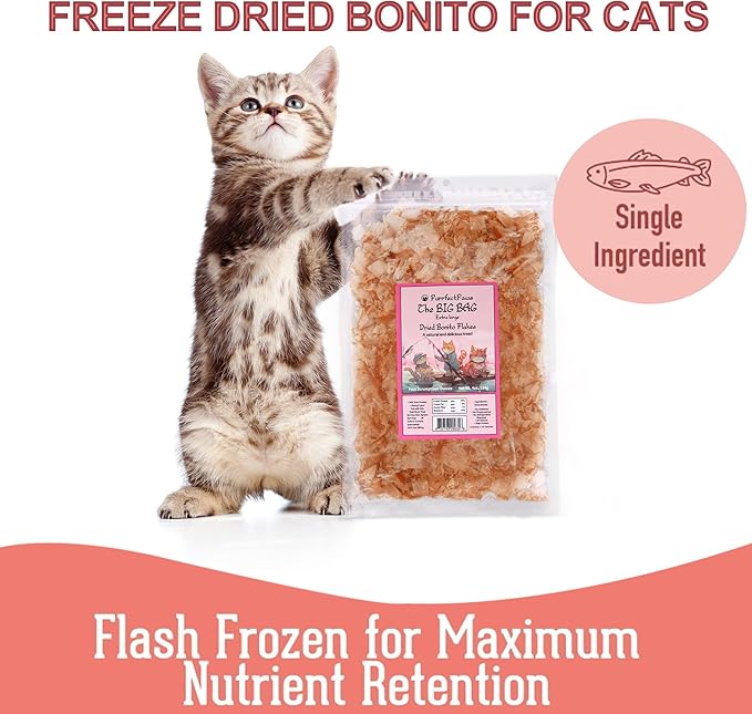 Purrfectpaws Premium Dried Bonito Flakes: Delicious Treats for Dogs &amp; Cats - All-Natural and High in Protein - 4oz Bag