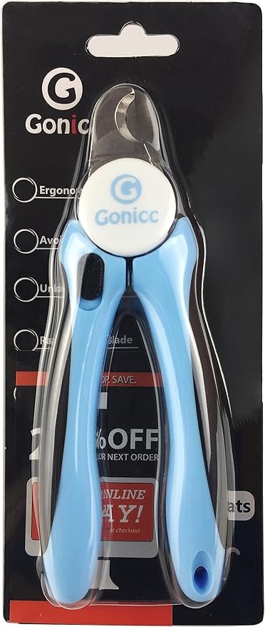 gonicc Dog &amp; Cat Pets Nail Clippers and Trimmers - with Safety Guard to Avoid Overcutting, Free Nail File, Razor Sharp Blade - Professional Grooming Tool for Pets
