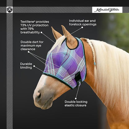 Kensington Fly Mask w/Web Trim Dual Ear Opening &amp; Forelock Freedom Size: L-Avg Color: 165 - Merlot