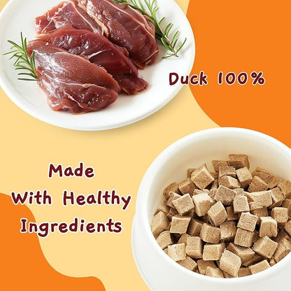 Jungle Calling Freeze Dried Duck Dog &amp; Cat Treats - High Protein, Low Fat, Made with a Single Ingredient - Perfect for Training and Snacking, 2.8 oz (Duck Cube)