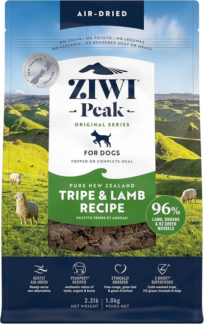 ZIWI Peak Air-Dried Dog Food – Tripe &amp; Lamb - All Natural, High Protein, Grain Free, Limited Ingredient w/ Superfoods (35.2oz)