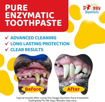 Vet Strength Pure Enzymatic Dog &amp; Cat Toothpaste | 3.5oz Beef Flavor | Enzyme Pet Toothpaste for Tartar Removal, Bad Breath, Teeth Cleaning | Suitable for Puppies &amp; Kittens