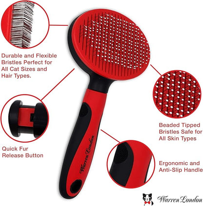 Warren London Cat Detangler Spray Bundle with Pin Brush for Matted Hair | Leave in Conditioner Pet Detangling Spray That Demattes &amp; Refreshes | 8oz w/Pin Brush