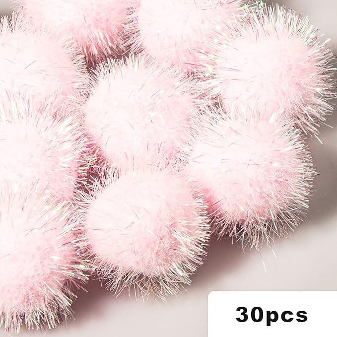 VAPKER 30 Pcs Cat Ball Toys Sparkle Balls Extra Large 2 Inch Cat&