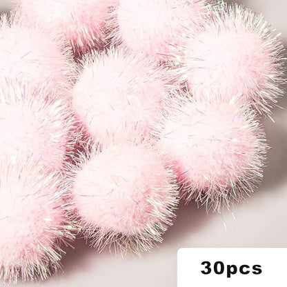 VAPKER 30 Pcs Cat Ball Toys Sparkle Balls Extra Large 2 Inch Cat&