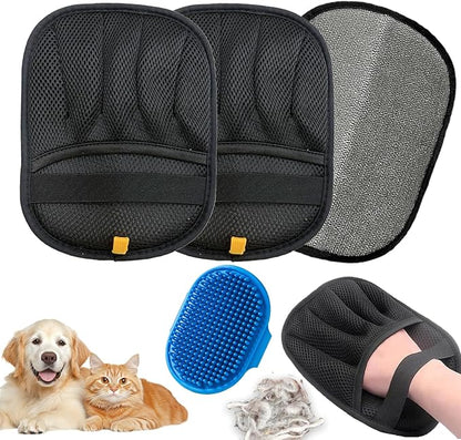 2 Packs Pet Hair Removal Glove,Pet Hair Remover for Cat &amp; Dog,New Upgraded Electrostatic Gloves Pet Hair,Reusable Electro Static Pet Hair Remover Electrostatic Gloves for Furniture,Couch