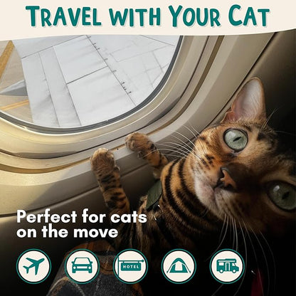 Travel Litter Box for Cats Small &amp; Foldable - Non-Stick Portable Litter Box for Cat Traveling, No-Mess, Collapsible Litterbox (Essentials Traveling with Cats by Car, Plane, and Camping)