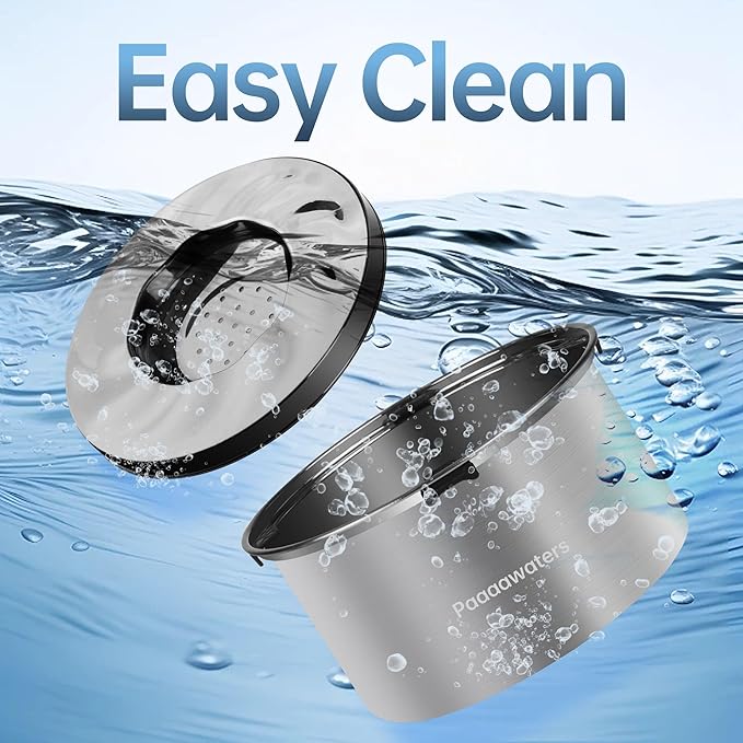 5.6L/190oz Large Dog Water Bowl No Spill, No Drip Dog Water Dispenser with Floating Disk, Stainless Steel Slow Drinking Bowl for Small Medium &amp; Large Dogs