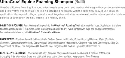 UltraCruz Equine Foaming Horse Shampoo, Conditioner Bundle, 32 oz Each with 16 oz Detangler