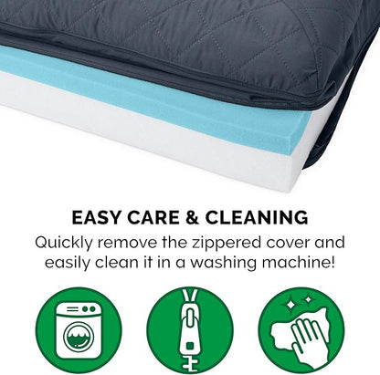 Furhaven Cooling Gel Dog Bed for Large Dogs w/ Removable Bolsters &amp; Washable Cover, For Dogs Up to 95 lbs - Quilted Sofa - Iron Gray, Jumbo/XL