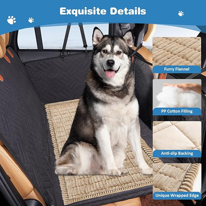 VClife Dog Bed Mat for Car, Anti Slip Pet Bed Travel Pad Comfortable Furry Dog Car Seat Cover for Backseat Extender, Washable Pet Cushion Bed Mat for Indoors &amp; Outdoors (Brown, 59"×27.6")