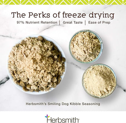 Herbsmith Kibble Seasoning – Freeze Dried Rabbit &amp; Duck – Dog Food Topper for Picky Eaters - 3.8 oz