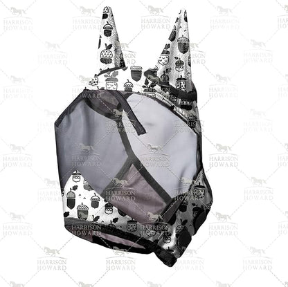Harrison Howard LumiVista Horse Fly Mask Standard with Ears UV Protection for Horse Pine Cones XL Extra Full