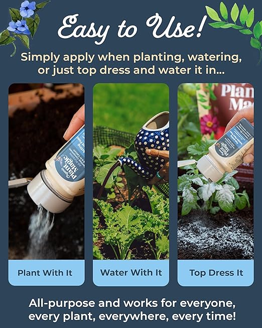 Organic Plant Magic - Truly Organic™ Easy to Use Soluble Plant Food Shaker: All-Purpose Fertilizer Concentrate for All Flower Vegetable Herb Fruit Tree Indoor Garden &amp; House Plants [Four 3 oz Shaker]